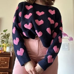 Fuzzy Heart Sweater